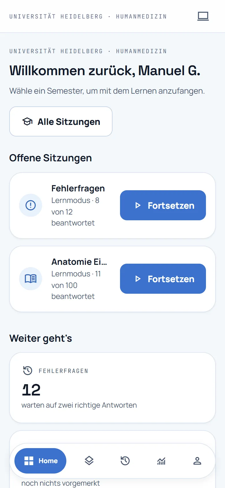 Checke: zweite Ansicht auf dem Smartphone