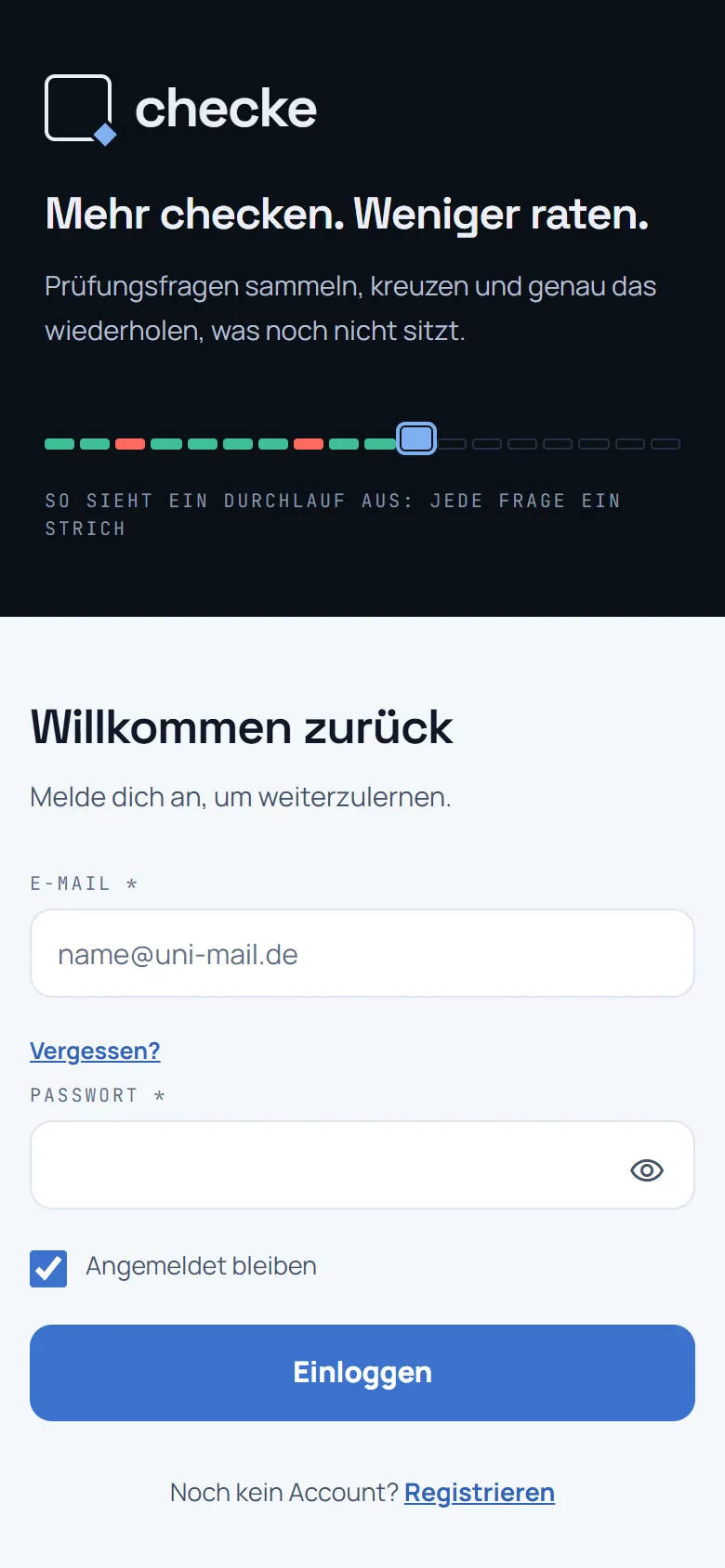 Checke auf dem Smartphone